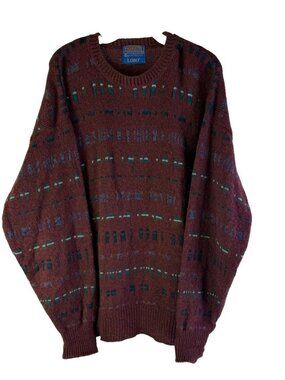 Vintage 90s Pendleton LOBO Sweater Wool Geometric Knit USA